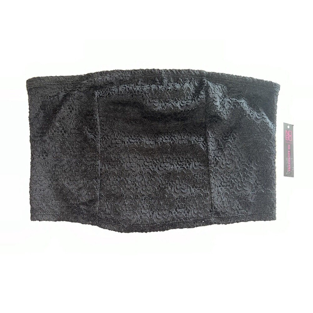 No Boundaries Black Lace Crop Top / Bandeau Strapless Juniors Size XL -NWT